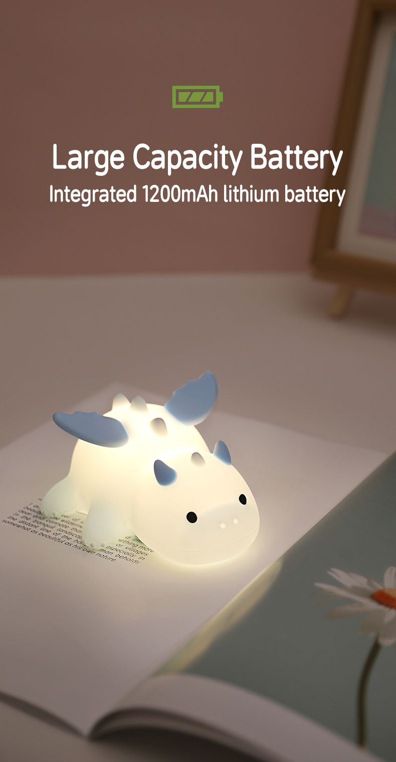 Luce notturna a forma di drago di latte, in silicone, colorata, con atmosfera, regalo di compleanno creativo per bambini e fidanzata_voghion.com