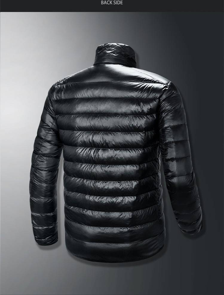 Men's Lightweight Stand Collar Down Jacket - 550fp White Duck Feather, Slim Fit Short Coat For Sports & Casual, Black/Navy/Red/Blue/Gray, M-6xl_voghion.com