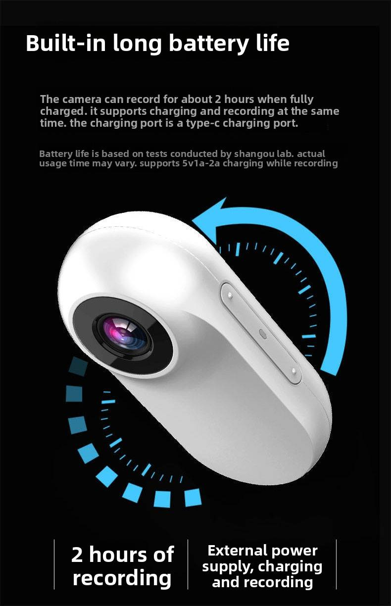 Action camera delle dimensioni di un pollice – Mini bodycam HD 1080P per motociclisti, sportivi e forze dell'ordine (impermeabile/visione notturna)_voghion.com