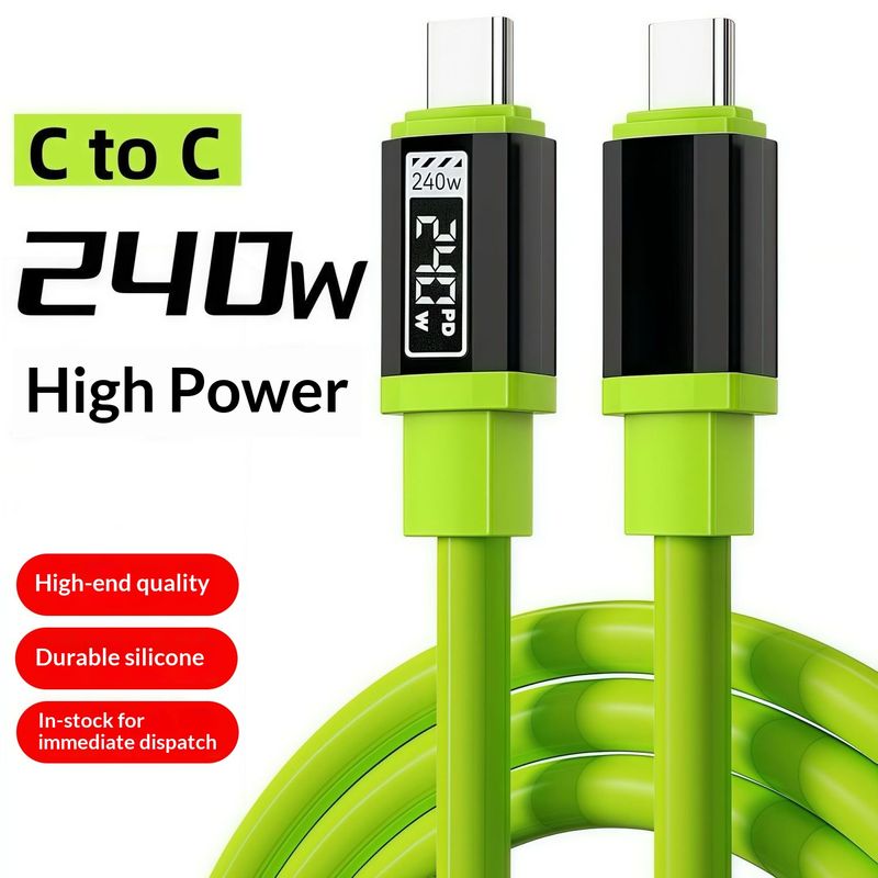 Digitex 240w Silicone Data Mobile Phone 6A Fast PD Compatible With Huawei Dual-head Type-C Tablet Charging Cable_voghion.com