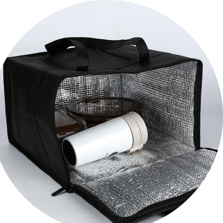 Funktionstaschen auf Lager: Schwarze Kühltasche aus Vlies, tragbare Kühltasche mit Reißverschluss, Kühltasche für Picknick im Freien, Großhandel_voghion.com