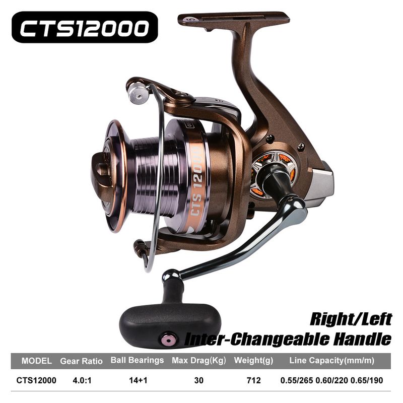 PRO BEROS Lure New CTS Full Metal Spinning 14+1 Left And Right Hand Interchangeable Long Casting Fishing Reel_voghion.com