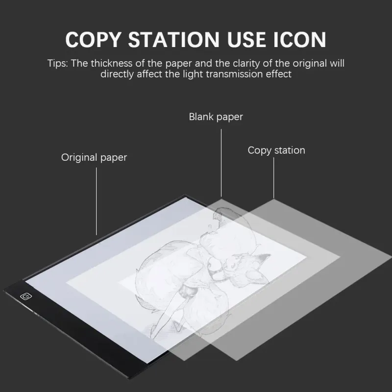 Lavagna luminosa da disegno a LED dimmerabile a 3 livelli, protezione per gli occhi, più facile per disegnare e dipingere_voghion.com
