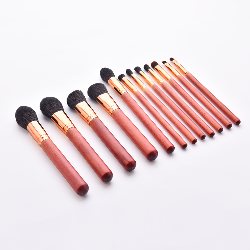 12-piece makeup brush set, brush end, rosewood, loose powder brush, blush brush, new makeup tool GUJHUI_voghion.com