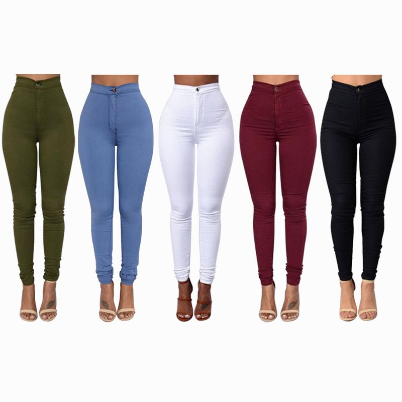 Dameskleding Elastische snoepkleurige broek Slim fit casual broek_voghion.com