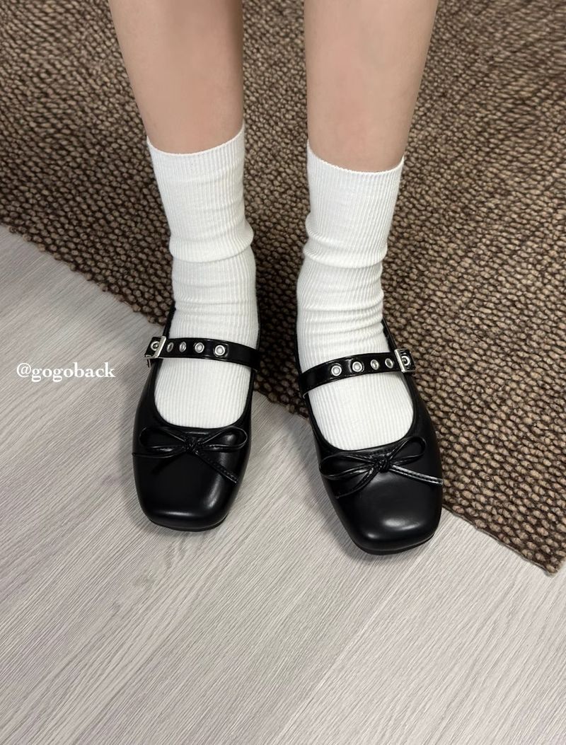 Lancui Niche Four-Color Versatile Ballet Style Soft Sole Comfortable Mary Jane Shallow Mouth Women's Leather Shoes_voghion.com