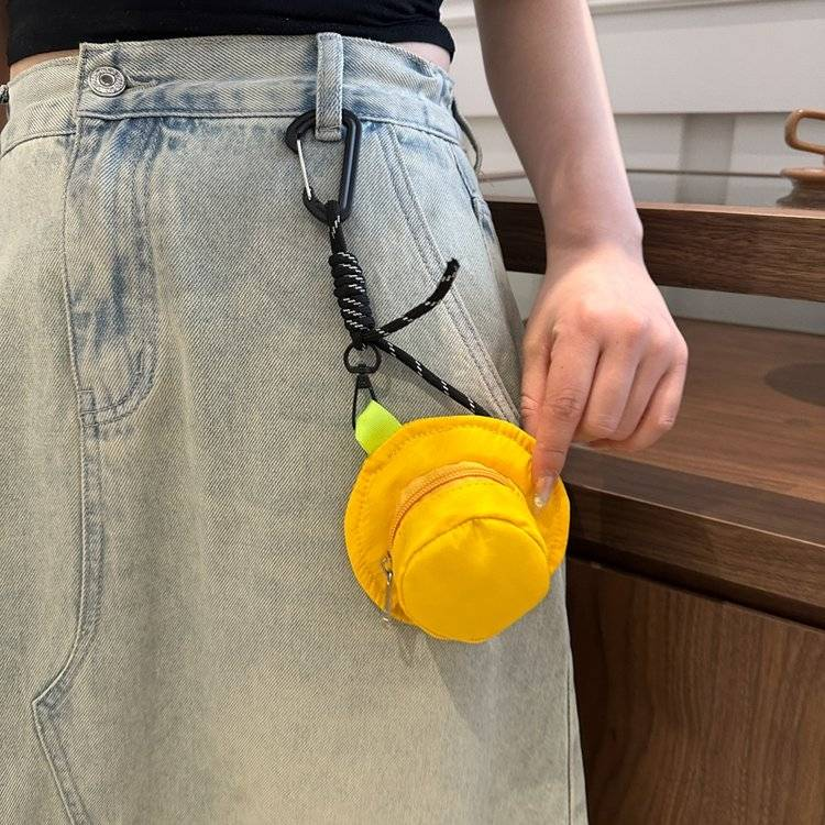 Fisherman's hat bag earphones coin purse Key Lady's coin storage bag_voghion.com