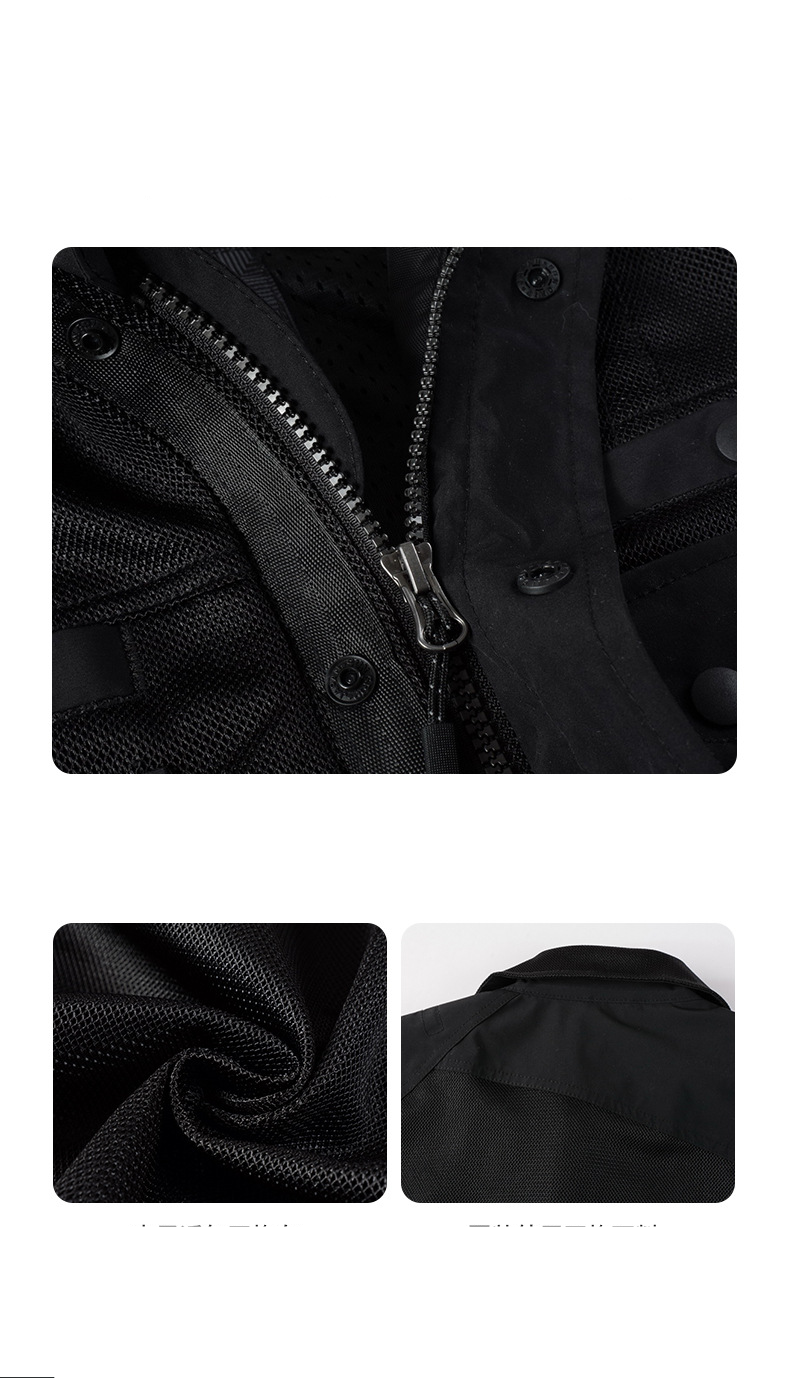 Motorradjacke für Herren Frühling und Sommer Mesh atmungsaktiv Anti-Fall große Größe Pendler Motorradbekleidung neu_voghion.com