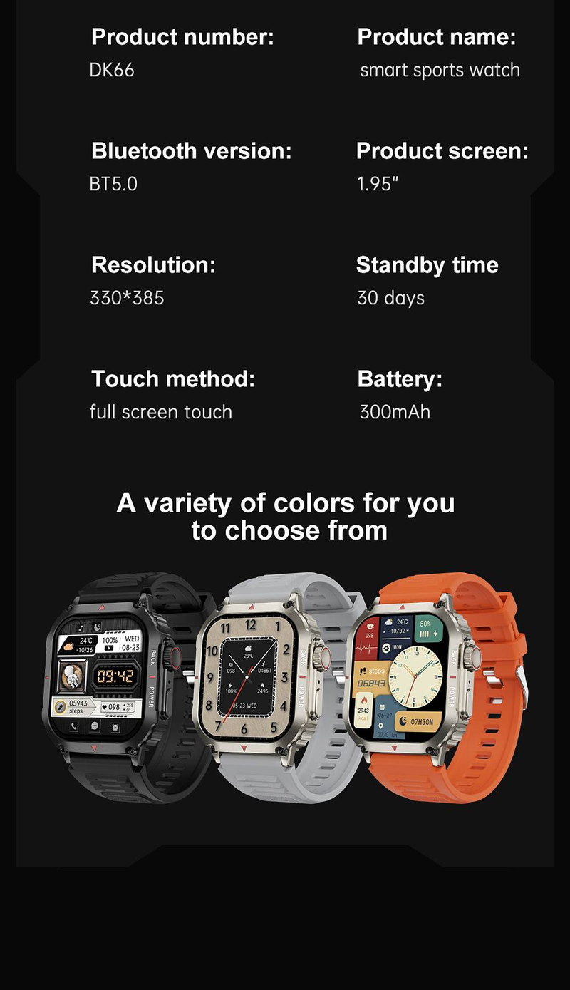 024 Neue Sport GPS Robuste Militär Smart Watch Männer Fitness Uhren IP68 Wasserdicht 1,95'' AI Voice NFC Bluetooth Anruf Smartwatch_voghion.com