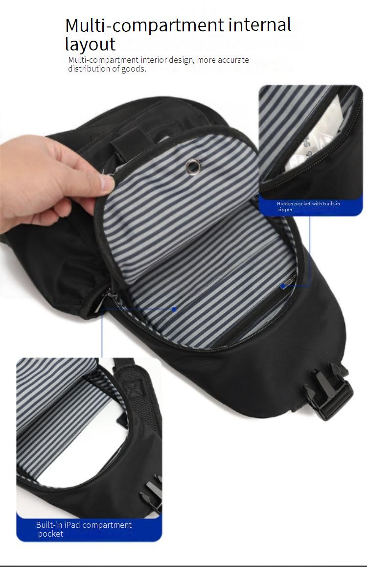 Borse da uomo Borsa da petto Borsa a tracolla da uomo Nuova moda Tempo libero Grande capacità Borsa a tracolla in tessuto Oxford impermeabile_voghion.com