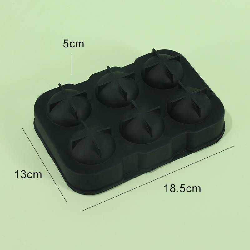 6-Piece Silicone Ice Cube Tray Set - Square & Round Ice Ball Molds For Cocktails & Drinks (BPA-Free Flexible Freezer Safe Easy Release)_voghion.com