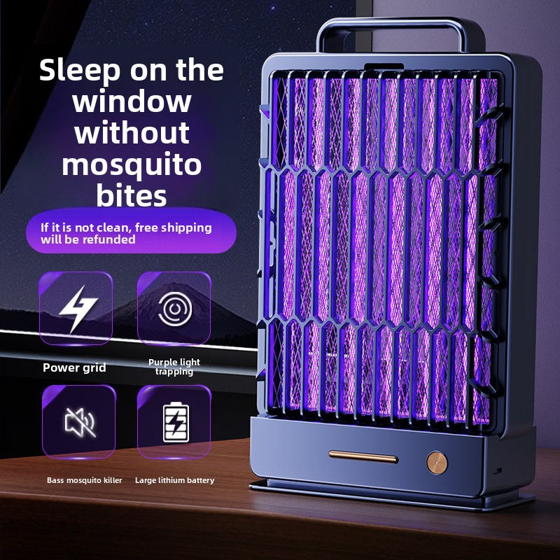 Lampe anti-moustiques électrique rechargeable – Lampe anti-insectes UV intérieure/extérieure avec technologie d'attraction automatique – Piège à insectes portable_voghion.com
