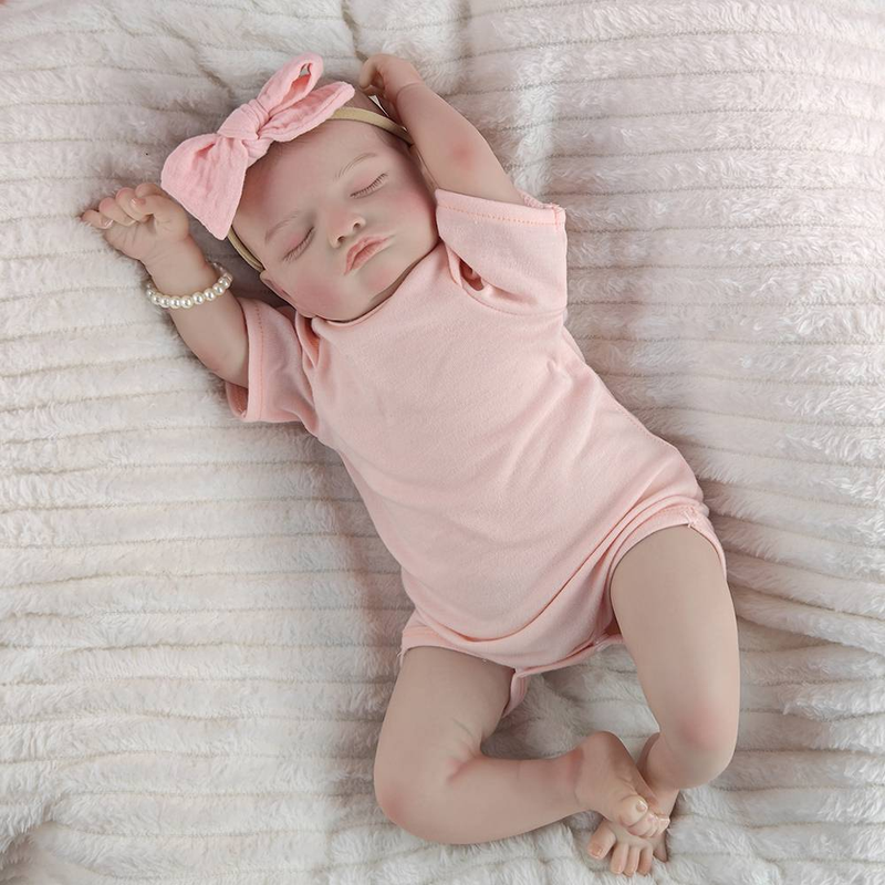 46cm Cloth Body Soft Reborn Dolls Closed Eye Simulation Baby 3D Skin Dress Up Game Doll Girl New Year Present_voghion.com