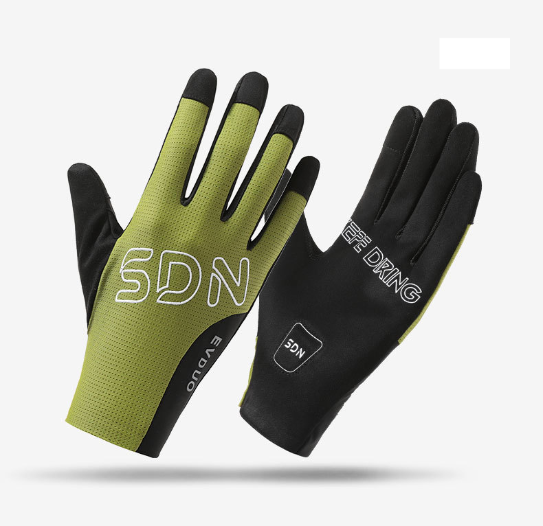 Herren-Fahrradhandschuhe, Eisseide, Sonnenschutz, atmungsaktives Mesh, Fahrrad, elastisch, rutschfest, lange Finger, Fitnesshandschuhe, Touchscreen_voghion.com