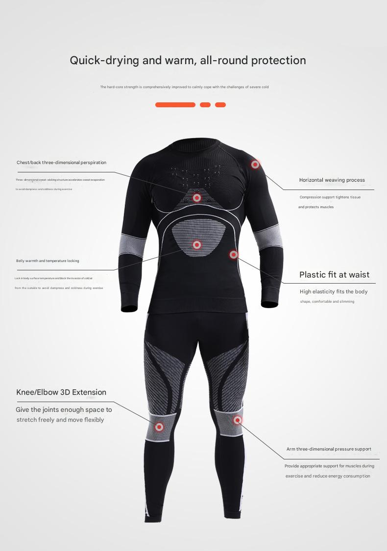 NOKO-Nieuw 4.0 Energieverhogend sportski-ondergoed voor heren en dames, snel drogend, warm compressieondergoed voor de winter_voghion.com