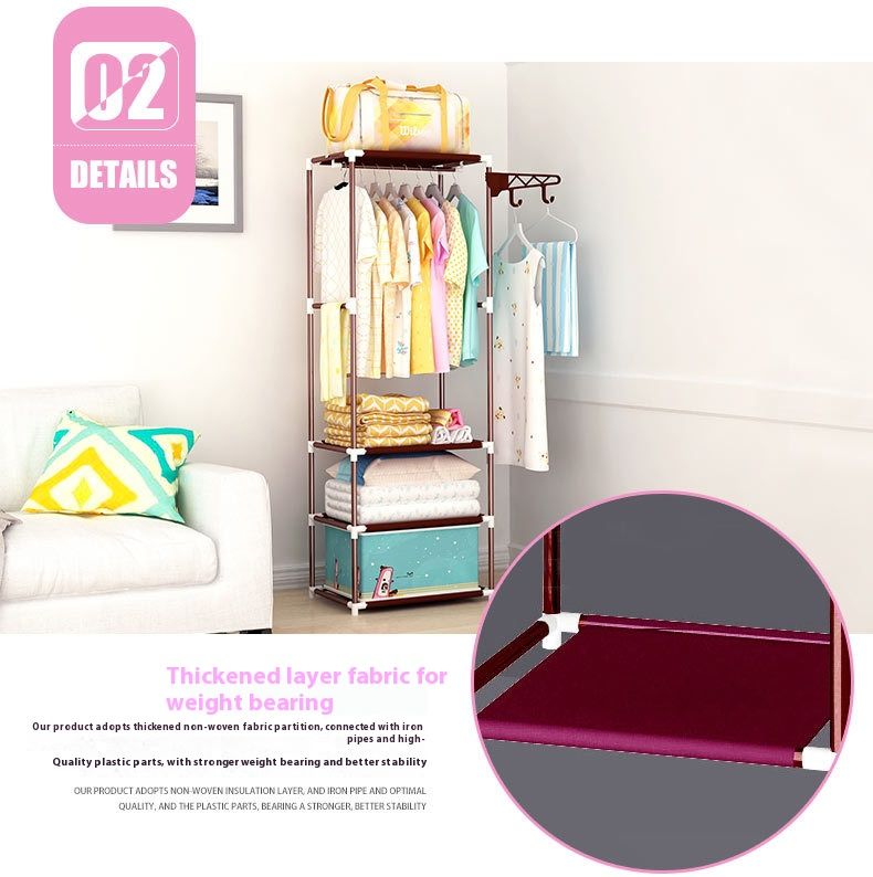 Verstellbare multifunktionale Garderobe – Robuster, freistehender Kleiderständer mit breiter Basis und 6 Haken, modernes Design für Schlafzimmer/Eingangsbereich_voghion.com