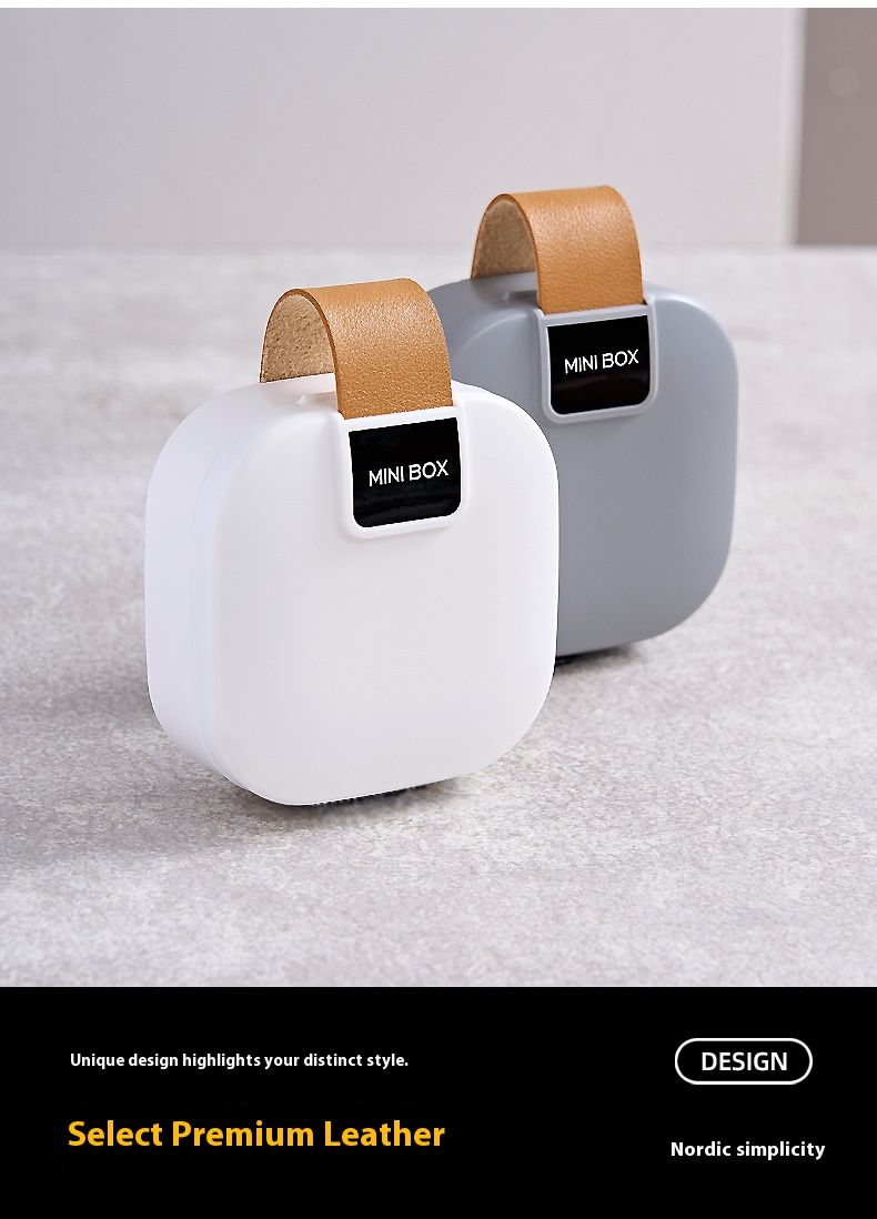 Cable Organizer Box - Compact 9x9x4.5cm PP Plastic Storage Case For Earphones, Chargers & Wires, Modern Minimalist Design (White/Gray/Pink)_voghion.com