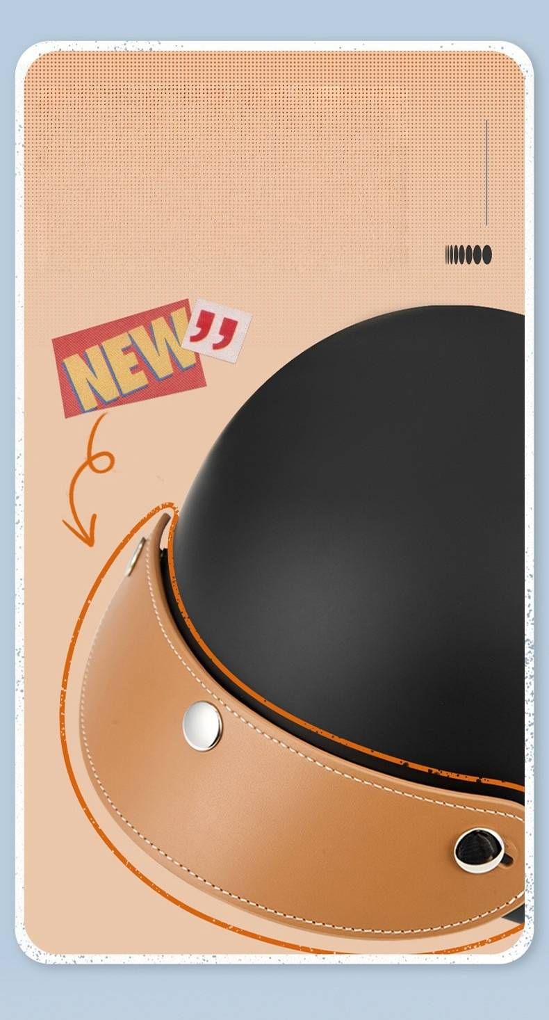 Retro Style Motorcycle Half Helmet With Adjustable Visor - Lightweight ABS Shell, 3C Certified, Universal Fit (58-62cm) For Men & Women_voghion.com