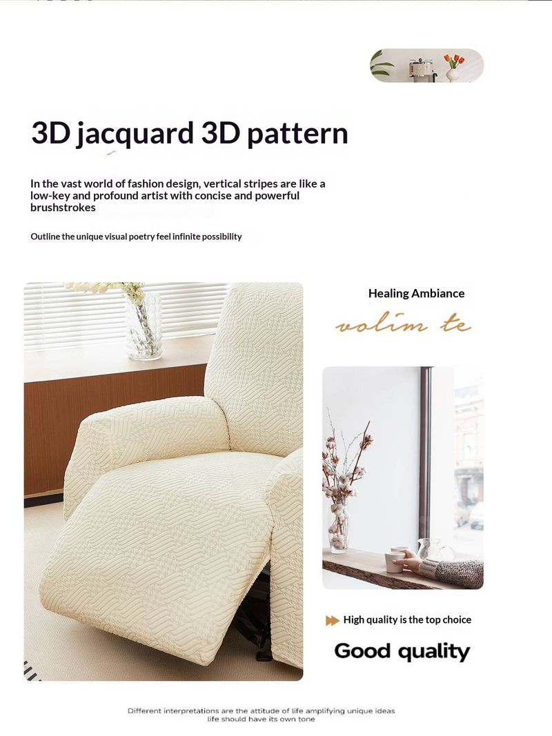Housse de fauteuil inclinable en polyester de qualité supérieure – Taille universelle pour canapés une et plusieurs positions, housse extensible à motif géométrique_voghion.com