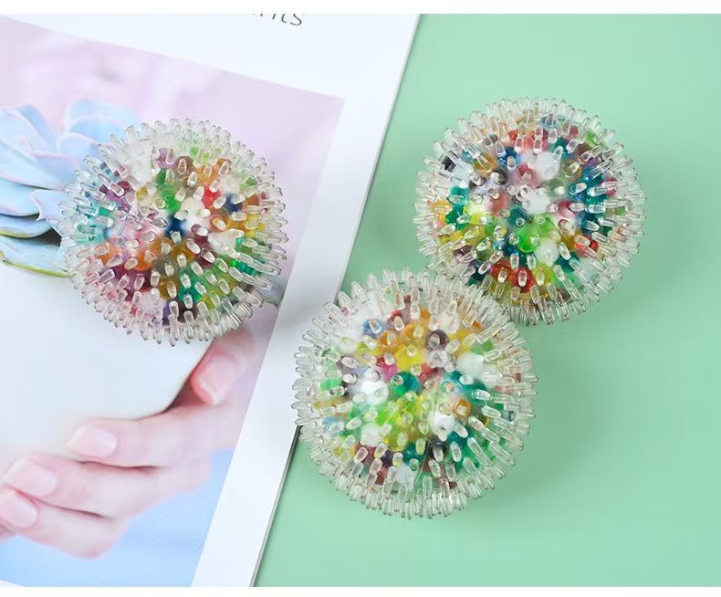 Stress Relief Ball 6.0 Burr Ball Fidget Squeeze Toy, TPR Soft Rubber Grape Squeeze Ball Anti-Anxiety Toy_voghion.com