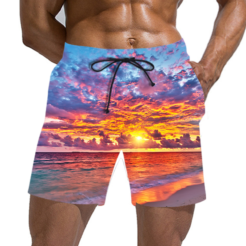 Hommes 2023 été 3D imprimé poisson motif décontracté natation plage surdimensionné adulte maillot de bain plage court_voghion.com