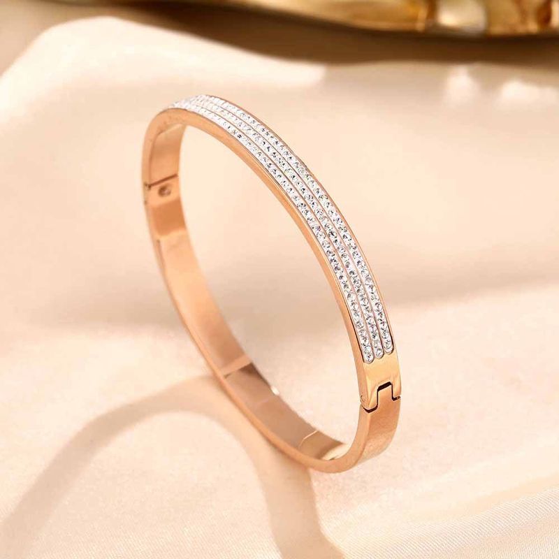 Light Luxury Fashionable Titanium Steel Bracelet Set In Three Rows For Women, With High-end Feel And A Starry Sky That_voghion.com