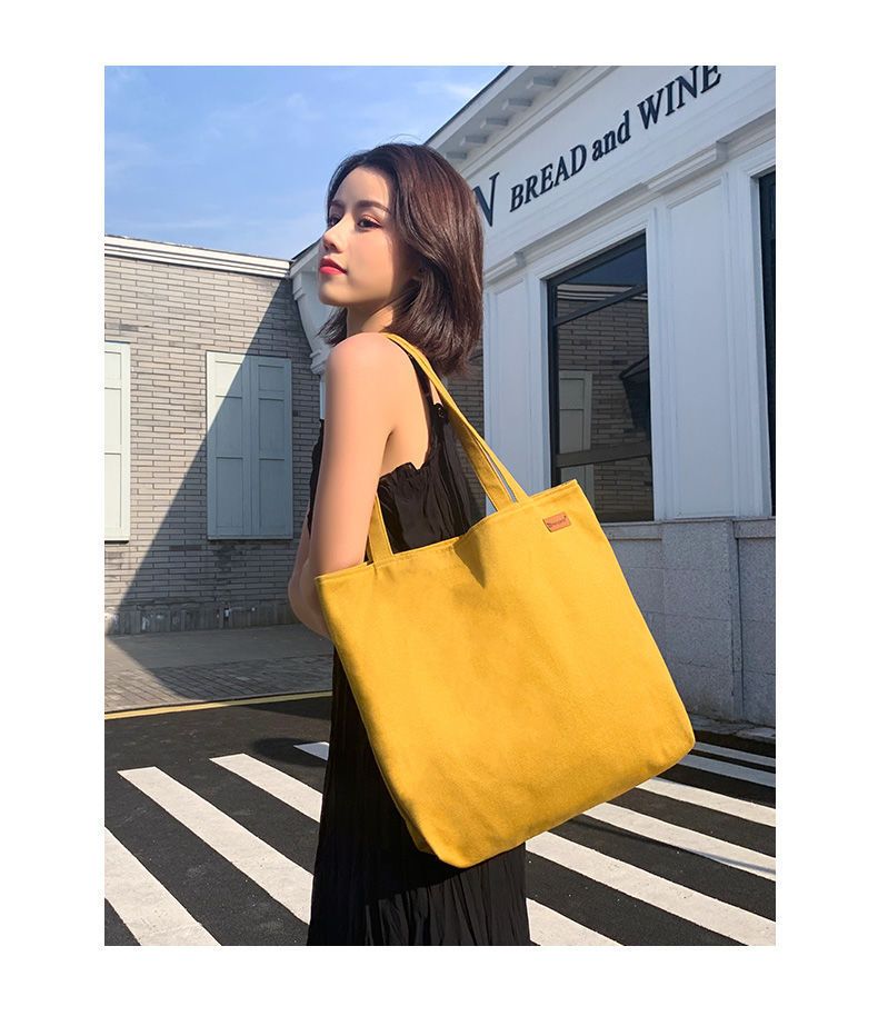 Sac à bandoulière en toile pour femme, grande capacité, simple et pratique_voghion.com