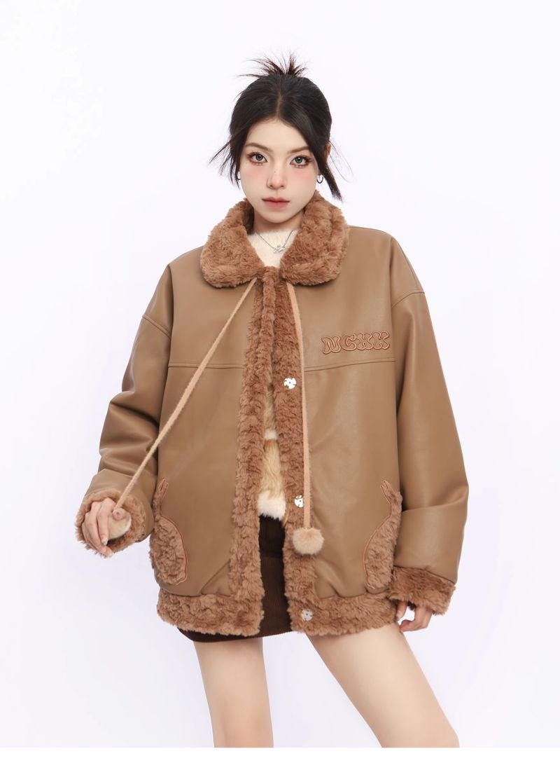 Cappotto di pelliccia da donna BIGGOLD in lana di agnello, reversibile, in pelle di pecora, in cotone, ispessito, per autunno e inverno_voghion.com