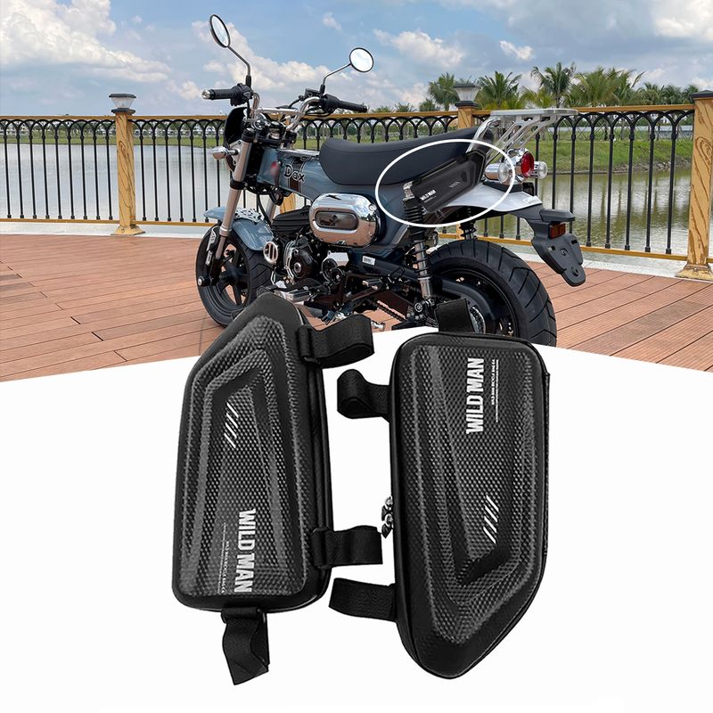 FÜR DAX ST125 2024 modifizierte Motorrad-Seitentasche, wasserdichte dreieckige Seitentasche, Hartschalentasche, Dax dt125 2021-2024 + Zubehör_voghion.com