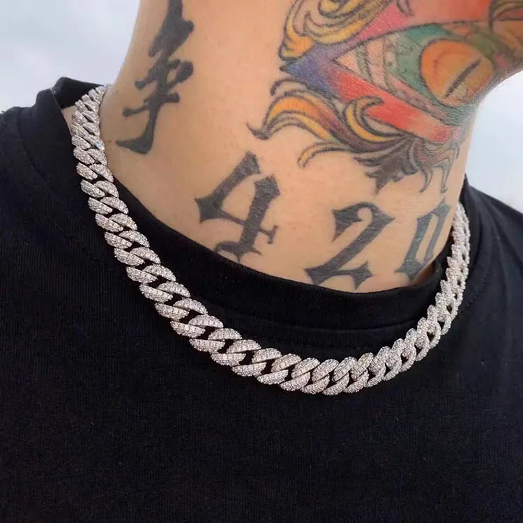 Ketting Armband Moissanite Dia Custom Vvs Cubaanse K S Sier 10mm Grote Tennisketting Stevige Achterkant Hiphop_voghion.com