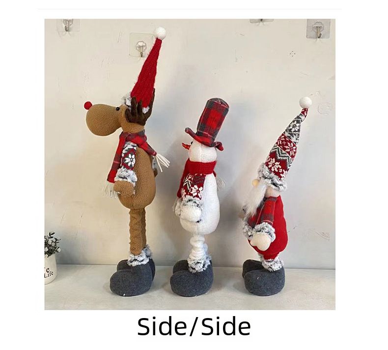 Juldekoration Jul utdragbar docka söt älgdocka jultomten hög hatt docka fönsterdekoration_voghion.com