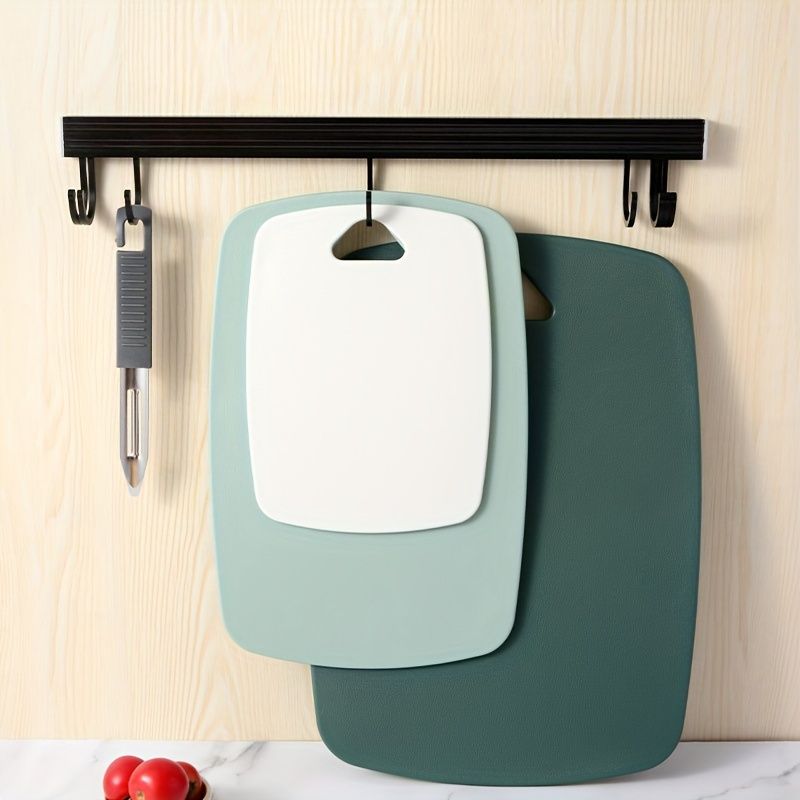 3pcs Plastic Cutting Board Set - Thick, Durable Chopping Boards For Meat, Veggies & Fruits With Easy Grip Handle - Dishwasher Safe Kitchen Essentials_voghion.com