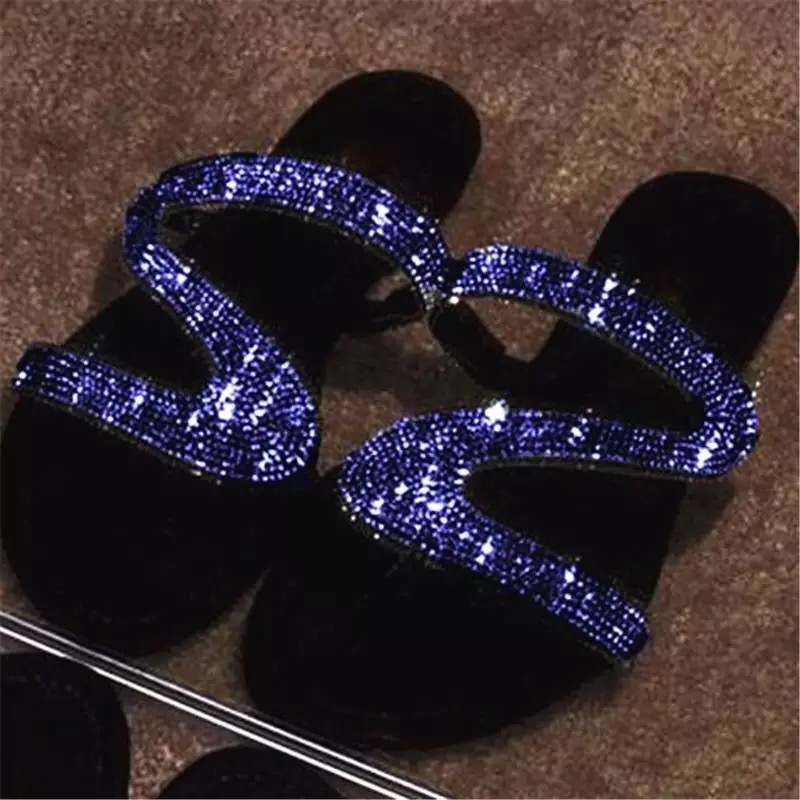 Große Strass-Sandalen, neue Z-Linie, Sommer, flacher Boden, lässig, offene Zehen, römische Damen-Hausschuhe_voghion.com