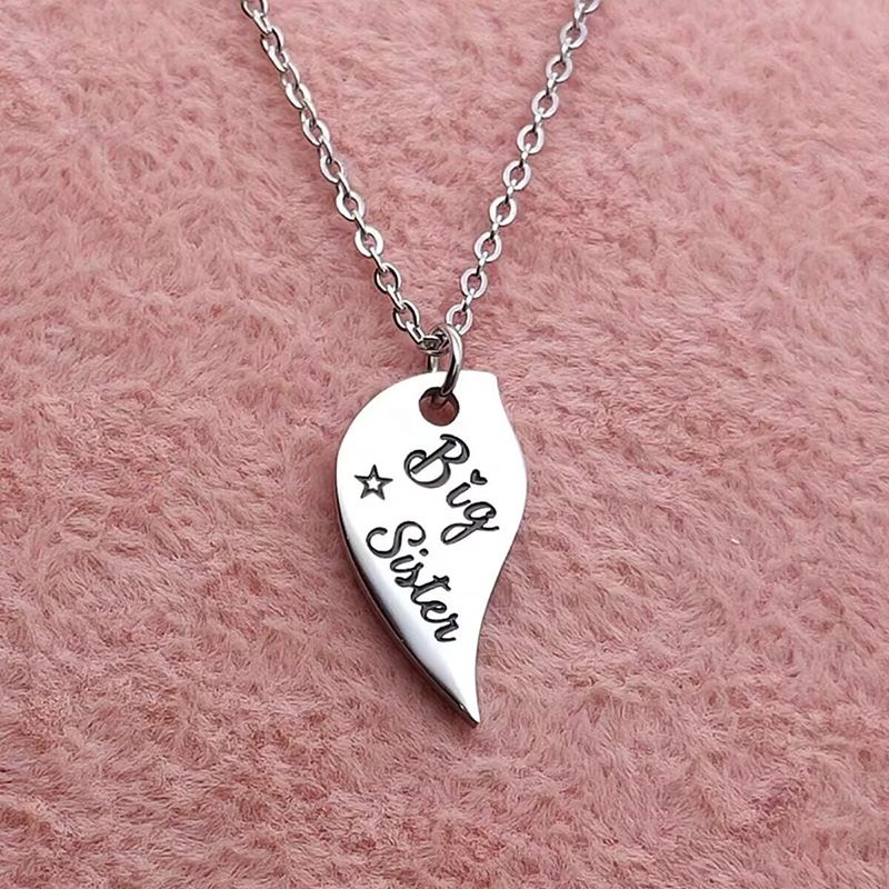 Set di 3 collane a forma di cuore abbinate mamma figlia e sorella in acciaio inossidabile con farfalla, sole e stella_voghion.com