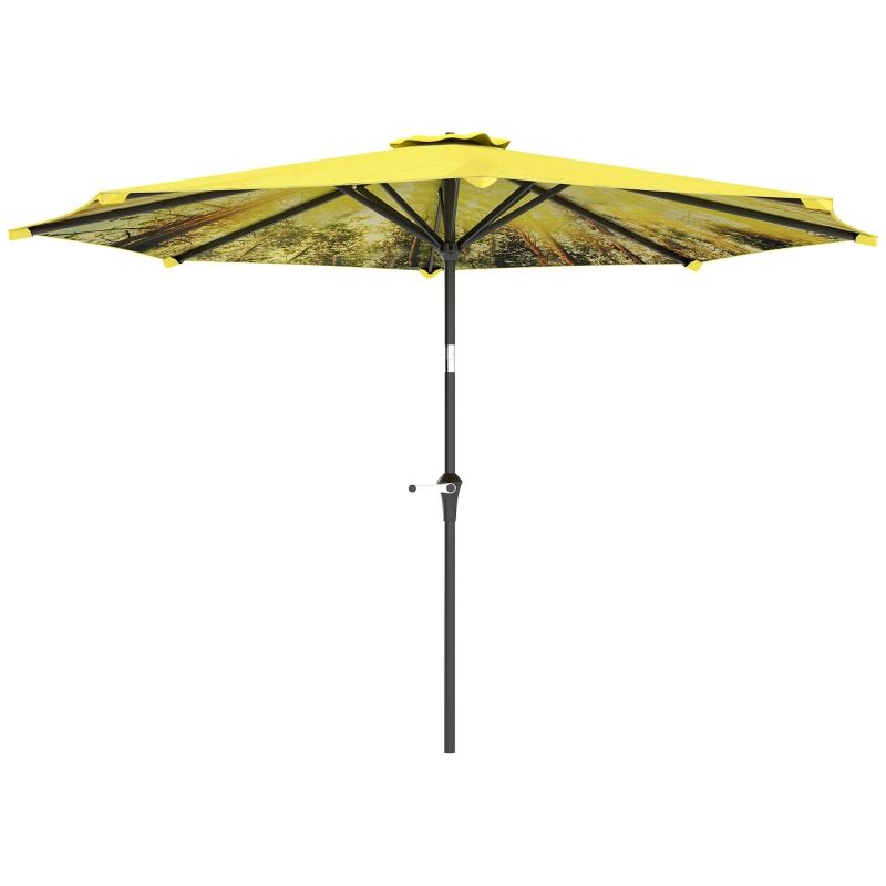 Sonnenschirm Ø300 Cm, Mit Handkurbel, Achteckig, Gelb_voghion.com