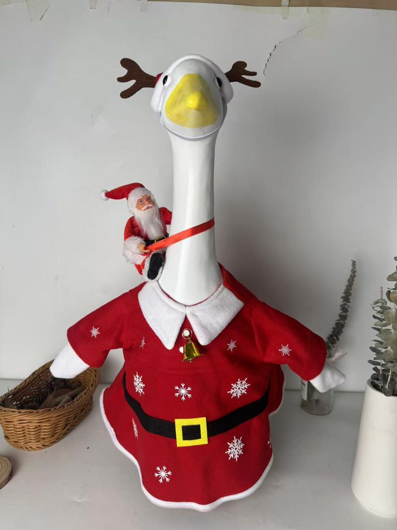 Nuevo conjunto de disfraz de Papá Noel para montar a caballo, 23 pulgadas, para porche, césped, decoración del Día del Ganso_voghion.com