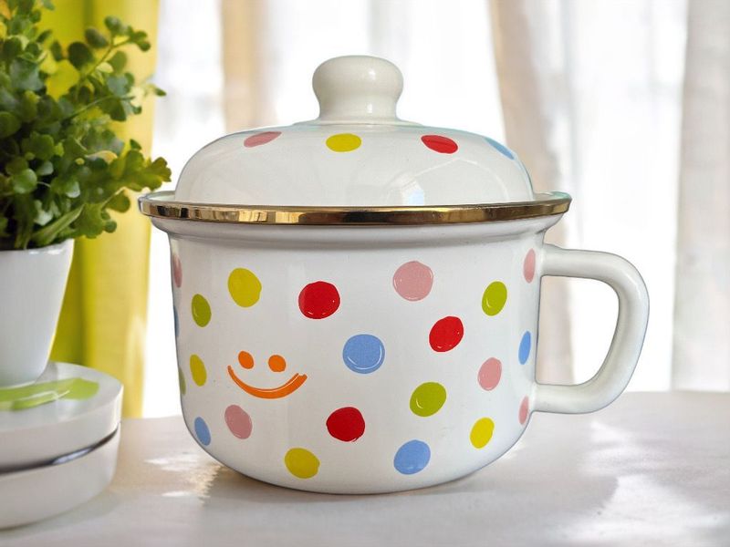 Thickened Enamel Fast Cup Instant Noodle Old-fashioned Nostalgic Rice Bowl Adult Office Worker Food Grade_voghion.com