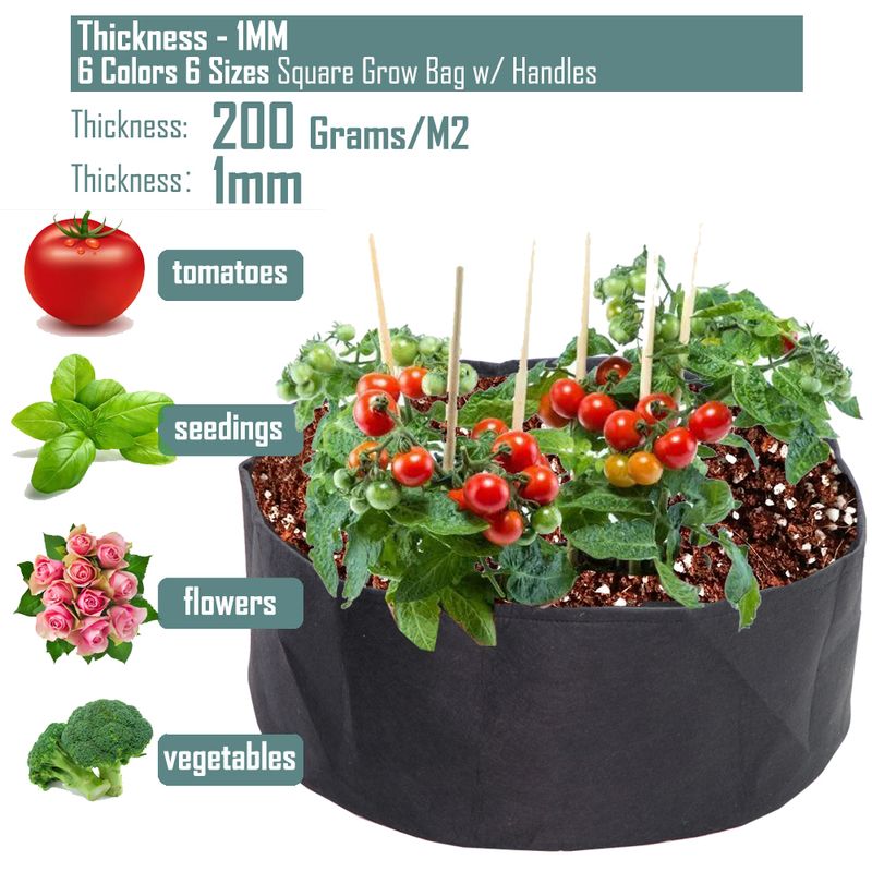 Runde Stoff wachsen Taschen Wirtschaftlich Atmungsaktive Garten Pflanzen Container Topf für Blumen_voghion.com