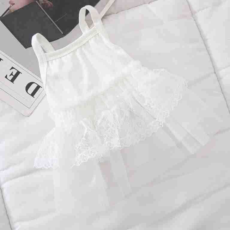 Vêtements d'été fins pour chien, Teddy Pomeranian Princess Wedding Strap Gaze Dress Cat_voghion.com