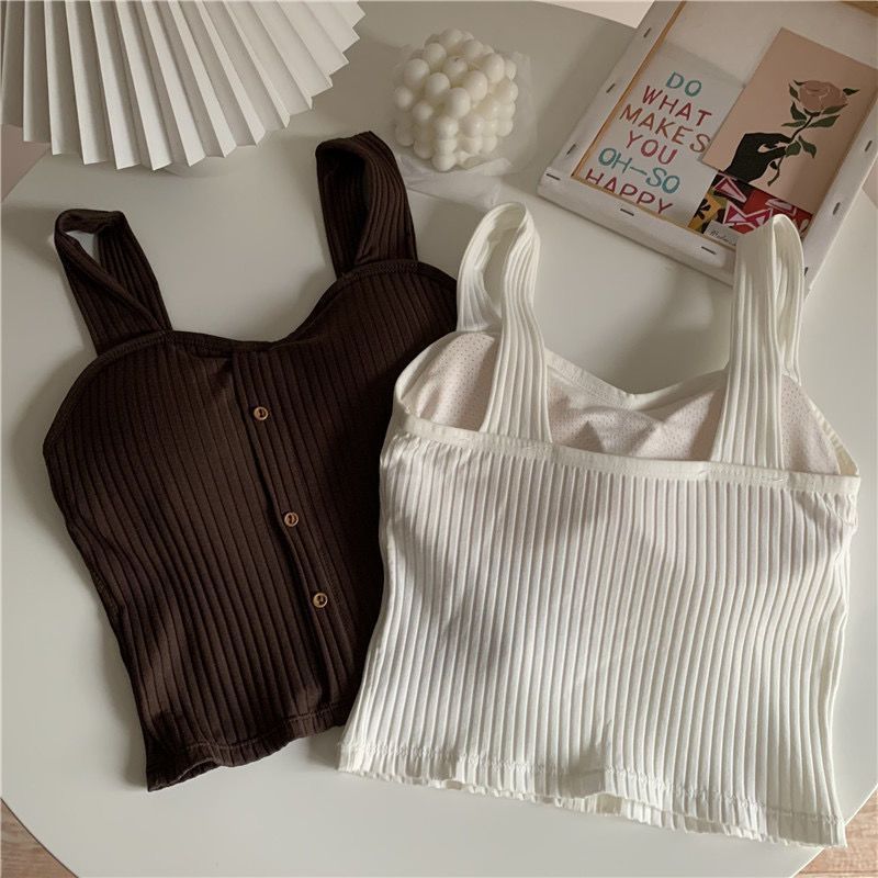 Damenbekleidung Schöner Rücken Kleine Sling Chic Weste Damen Herbst Süße Kühle Dünne Oberbekleidung Neuer Stil Mit Brustpolster Bottoming Top_voghion.com