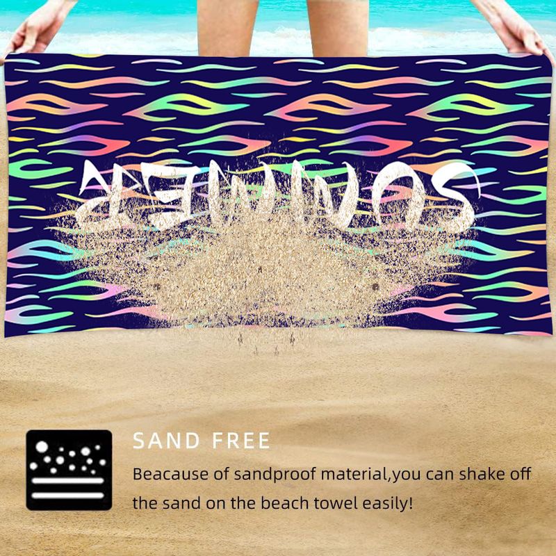 Telo mare ad asciugatura rapida - Flanella bifacciale con stampa colorata (super assorbente, leggero e compatto, perfetto per viaggi, piscina e vacanze)_voghion.com
