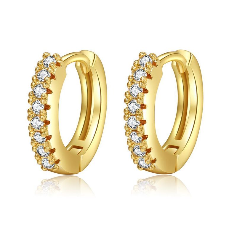 Popular Color Zircon Ear Buckle Micro-inlaid Geometric Ear Ring Temperament Simple Personality Earrings_voghion.com
