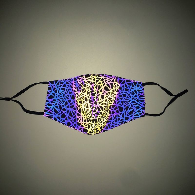 Maschera per il viso riflettente iridescente da 12 colori per uomo e donna, per discoteca, hip hop, luminosa e colorata, a doppio strato, regolabile_voghion.com