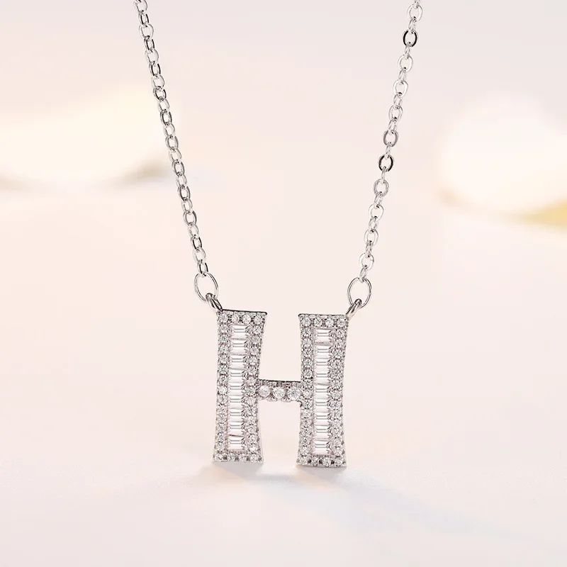 Klassiskt Sterg Sier Nytt Gnistrande A~Ö Bokstav Hänge Halsband Utsökt Ljus Charm Damsmycken Överraskningspresent_voghion.com