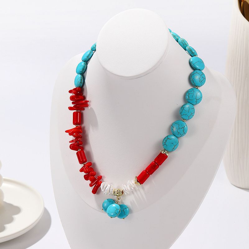 Boheemlaslik etsy disain türkiissinine etnilises stiilis ehtekäevõru liialdatud retro türkiissinine kaelakee_voghion.com