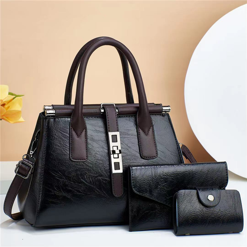 Einfache Umhängetasche für Damen, modisches Schulter-Set, dreiteilig, tragbare Mama-Tasche, PU vielseitig, leicht_voghion.com