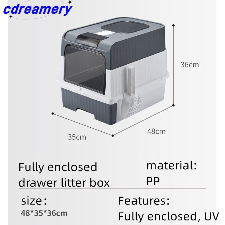 Cat And Dog Extra-large Rechargeable Disinfectant And Deodorant, Fully Enclosed Toilet, Large-capacity Ultraviolet Cat Disinfectant Toilet_voghion.com