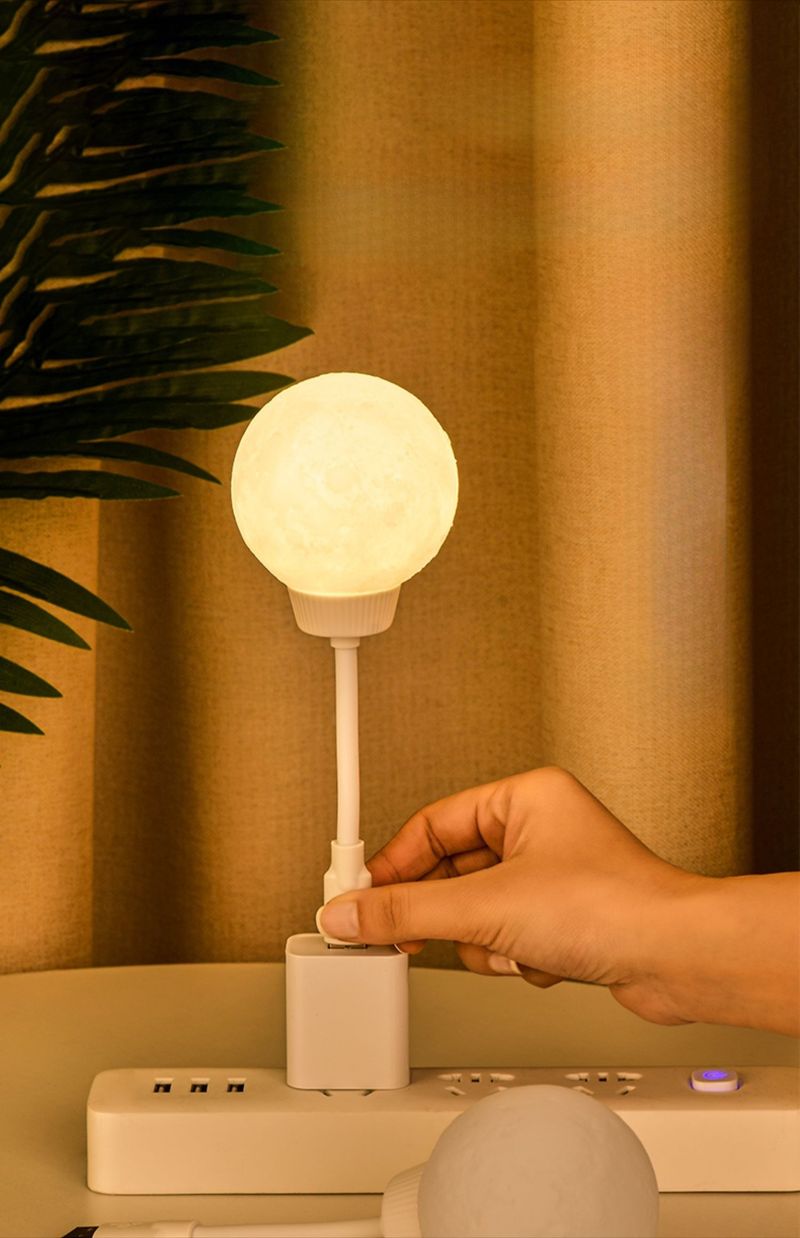 Luce notturna lunare con controllo vocale intelligente, USB, protezione per gli occhi, per la camera da letto, per bambini, Internet, celebrità, esplosione, lampada da comodino_voghion.com