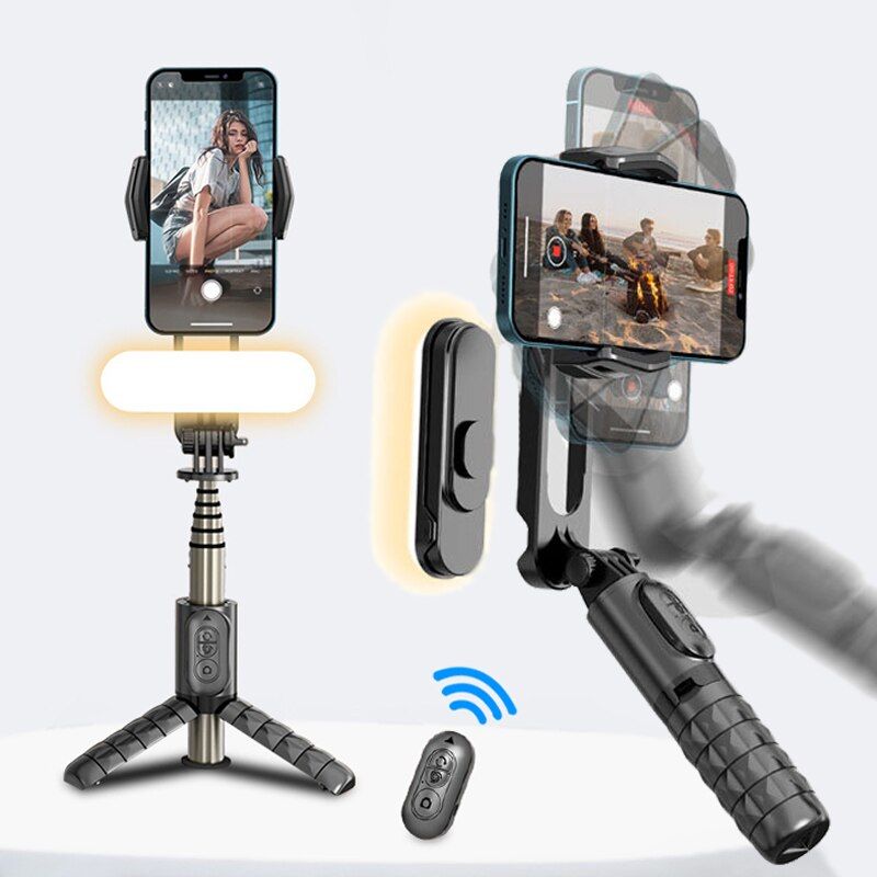 Gimbal Stabilizer Selfie Stick Fill Light Smartphone Baseus Handheld Action Cameras Bluetooth Tripod_voghion.com