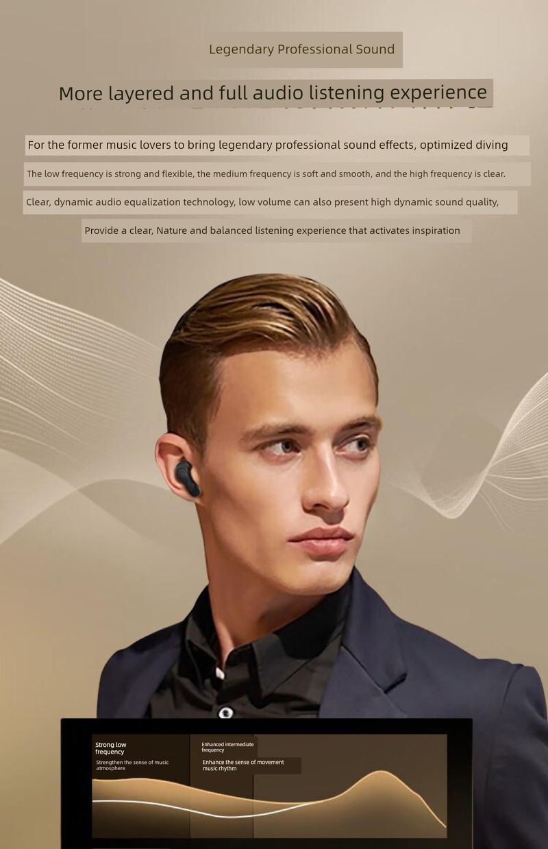 High-End Black Technology V8 Bluetooth Headset HiFi Sound Quality Noise Reduction Waterproof Digital Display_voghion.com